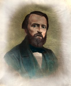Porträt von Pierre Larousse (1817-1875), französischer Grammatiker und Lexikograf. Gravur des 19. Jahrhunderts. Private Sammlung