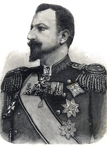 Porträt von Prinz Ferdinand I. (1861-1948) von Bulgarien. Gravur in „Le Peute Parisien“
