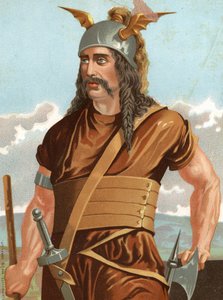 Porträt von Spartacus. Anführer der Sklavenaufstände gegen Rom (gestorben 71 v. Chr.). nach „Hombres y Mujeres célebres“. Barcelona 1877
