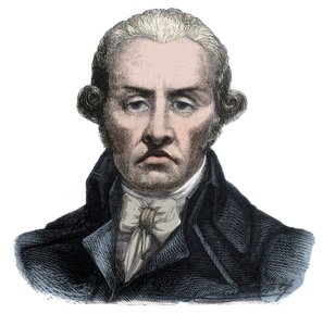 Porträt von Stanislas Marie Maillard (1763-1794), Gerichtsvollzieher und emblematische Figur der Französischen Revolution - Gravur in „Histoire des Girondins“ von Alphonse de Lamartine (1790-1869) 1865-1866 - Private Sammlung