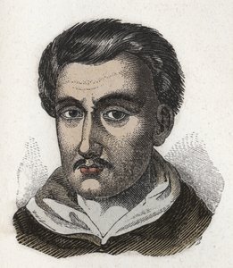 Porträt von Tommaso Campanella (1568-1639), dominikanischer Mönch und Philosoph. Gravur. Private Sammlung