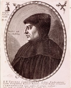 Porträt von Tommaso Campanella, dominikanischer Mönch und Philosoph. Gravur.