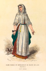 Porträt einer adligen Dame im Morgenkleid 1676, Gravur - private Sammlung von Anonymous Anonymous