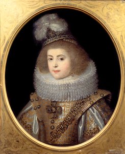 Porträt eines jungen Mädchens vom Hof des Königs von Navarra. Anonymes Gemälde von Anonymous Anonymous