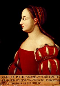 Porträt der Herzogin von Valentinois Diana de Poitiers (1499-1566), Favoritin von König Heinrich II. von Frankreich von Anonymous Anonymous