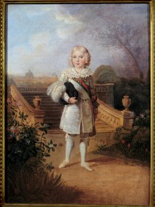 Porträt des Prinzen von Parma (1811-1832) im Garten der Tuilerien König von Rom Napoleon II., Herzog von Reichstadt, Sohn von Kaiser Napoleon I. (1769-1821). Anonymes Gemälde. 19. Jahrhundert Private Sammlung von Anonymous Anonymous
