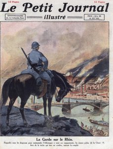 Nachkriegszeit: Die ehemaligen Männer des Ersten Weltkriegs kehren an den Rhein zurück, um sicherzustellen, dass Deutschland seine Verpflichtungen aus der Londoner Konferenz erfüllt. Illustration aus „Le petit journal illustrious“ vom 22.05.1921. Private S von Anonymous Anonymous