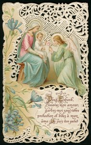Gebet zu Jesuskind (Chromolithografie) von Anonymous Anonymous