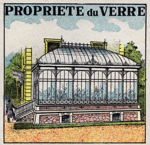 Strahlung und Leitfähigkeit: Ein Glashaus nutzt eine der Eigenschaften von Glas, um für Lichtwärme transparent und für Dunkelwärme undurchsichtig zu sein. Anonyme Illustration von 1925. Private Sammlung. von Anonymous Anonymous