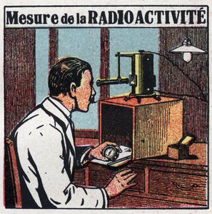 Radium: Messung der Radioaktivität. Anonyme Illustration von 1925. Private Sammlung. von Anonymous Anonymous