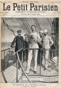 Rückkehr von General Alfred Dodds (1842-1922) von der Dahomey-Expedition an Bord der Thibet. In der Zeitung „Le Petit Parisien“ am 14.05.1893