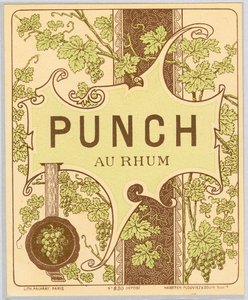 Rum-Punsch Alkoholwerbung (spätes 19. Jahrhundert)