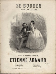 Notenblatt für „Se bouder“ Text von Francis Tourte, Musik von Étienne Arnaud. Private Sammlung.