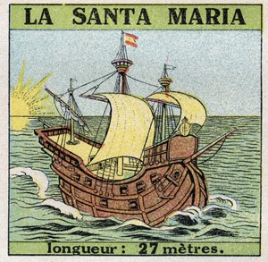 Schiffe: Santa Maria, Karavelle von Christoph Kolumbus (1451-1506) bei der Entdeckung Amerikas 1492.