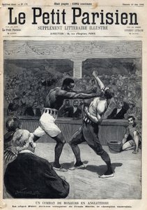 Sport, Boxen: Ein Boxkampf in England zwischen Peter Jackson und dem australischen Champion Frank Slavin. In „Le Petit Parisien“ am 12.06.1892 von Anonymous Anonymous