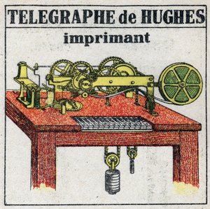 Telegraf: Elektrischer Telegrafendrucker von David Edward Hughes (1831-1900). Anonyme Illustration von 1925. Private Sammlung. von Anonymous Anonymous