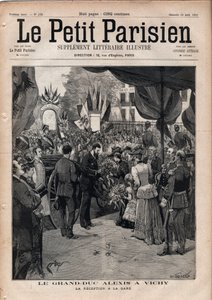 Der Großherzog Alexis Alexandrowitsch (1850-1908) in Vichy - Der Empfang am Bahnhof - Gravur in „Le Petit Parisien“ von 1891 - Private Sammlung