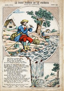 Der kleine Fisch und der Fischer. Illustration für Les Fables von Jean de La Fontaine (1621-1695). von Anonymous Anonymous