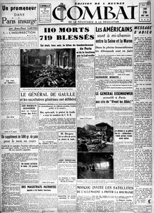 Der Pariser Aufstand zur Befreiung der Hauptstadt - Schlagzeile von „Combat“ vom 28.08.1944 von Anonymous Anonymous