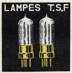 Die T.S.F.: T.S.F.-Lampen. Anonyme Illustration von 1925. Private Sammlung. von Anonymous Anonymous
