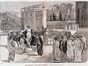 Die Ankunft von Deianira, aus dem Stück Dejanira von Camille Saint-Saens, aufgeführt in der Arena von Beziers im Jahr 1898 von Anonymous Anonymous