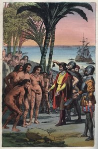 Die Ankunft des Entdeckers Christoph Kolumbus in Amerika