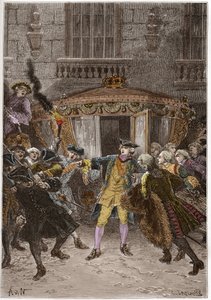 Der Angriff von Damiens (Januar 1757) - (Robert-Francois Damier) von Anonymous Anonymous