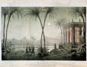 Die Ufer des Nils. Illustration für den dritten Akt von Aida, Oper von Giuseppe Verdi von Anonymous Anonymous