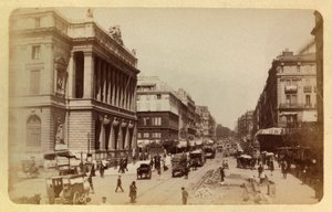 Die Stadt Marseille und ihre Umgebung um 1885-1890: Perspektive der Rue Canebiere und Rue de Noailles, Privatsammlung