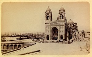 Die Stadt Marseille und ihre Umgebung um 1885-1890: Die Kathedrale im Bau von Anonymous Anonymous