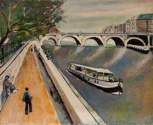 Die neue Brücke in Paris im Jahr 1950 - anonymes Gemälde