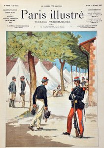 Die Schüler der Schule von Saint-Cyr im Lager von Chalons. Gravur von 1887 in „Paris-Illustrous journal weekly“.