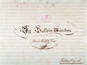 Titelseite der Erstausgabe der Partitur von Un ballo in maschera, Oper von Giuseppe Verdi von Anonymous Anonymous
