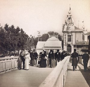 Weltausstellung 1900 - Exposition Universelle de 1900 in Paris: Passerelle des Invalides. Private Sammlung