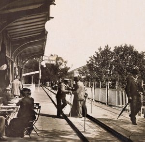 Weltausstellung 1900 in Paris: Das rollende Trottoir - private Sammlung