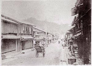 Ansicht einer Dorfstraße in China, Fotografie vom Anfang des 20. Jahrhunderts - Privatsammlung von Anonymous Anonymous