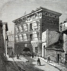 Ansicht des ehemaligen Gefängnisses La Force, Rue du Roi de Sicile in Paris im 19. Jahrhundert, Gravur, Private Sammlung
