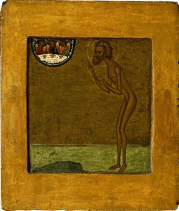 Basil der Selige, Ende 16. Jahrhundert von Anonymous Russian icon painter