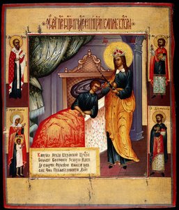Ikone der Gottesmutter Die Heilerin, 18. Jahrhundert von Anonymous Russian icon painter