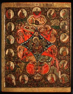Muttergottes vom brennenden Dornbusch, 17. Jahrhundert von Anonymous Russian icon painter