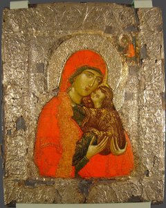 Heilige Anna und Maria als Kind, 14. Jahrhundert von Anonymous Russian icon painter