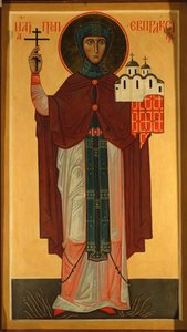 Heilige Eupraxia, Prinzessin von Pskow von Anonymous Russian icon painter