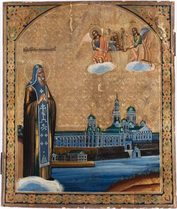 Heiliger Nilus vom Seligersee, 1800er Jahre von Anonymous Russian icon painter