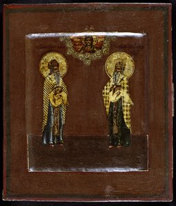 Heilige Gurias von Kasan und Varsonofius von Twer, 17. Jahrhundert von Anonymous Russian icon painter