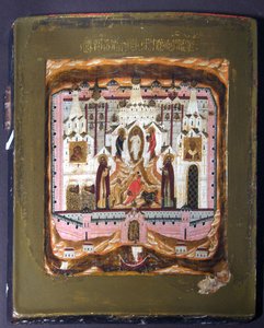 Heilige Zosima und Savvatiy von Solovki, frühes 17. Jahrhundert von Anonymous Russian icon painter