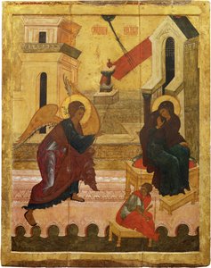 Die Verkündigung, Mitte des 16. Jahrhunderts von Anonymous Russian icon painter
