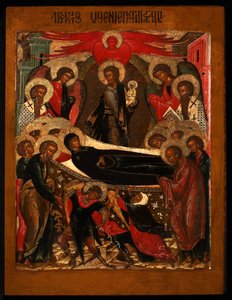 Die Entschlafung der Jungfrau, 1640er von Anonymous Russian icon painter