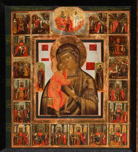 Die Feodorovskaya Mutter Gottes mit den Wundern, Mitte des 19. Jahrhunderts von Anonymous Russian icon painter