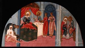 Die Geburt der Jungfrau Maria, Mitte des 19. Jahrhunderts von Anonymous Russian icon painter