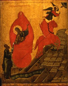 Der Prophet Elija und der feurige Wagen, frühes 16. Jahrhundert von Anonymous Russian icon painter
